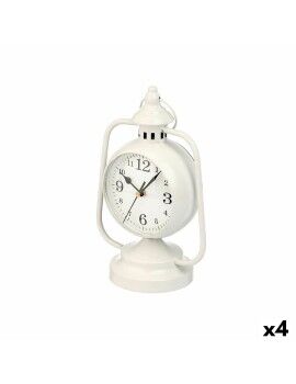 Reloj de Mesa Lámpara Blanco Metal 17 x 25 x 11,3 cm (4 Unidades)