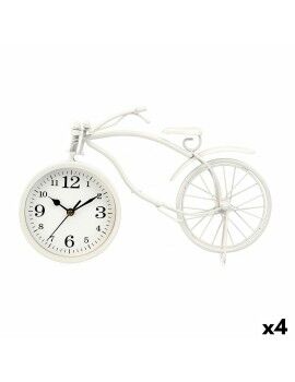 Reloj de Mesa Bicicleta Blanco Metal 36 x 22 x 7 cm (4 Unidades)