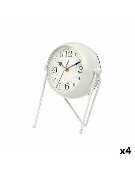 Reloj de Mesa Blanco Metal 18 x 21 x 12 cm (4 Unidades)