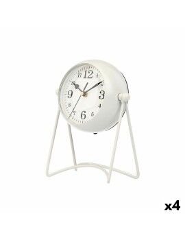 Reloj de Mesa Blanco Metal 15,5 x 20 x 11 cm (4 Unidades)