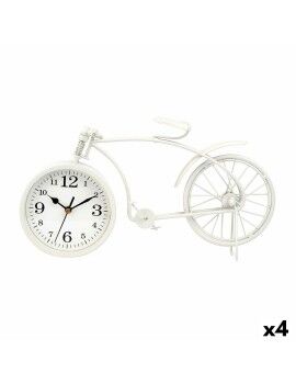 Reloj de Mesa Bicicleta Blanco Metal 38 x 20 x 4 cm (4 Unidades)