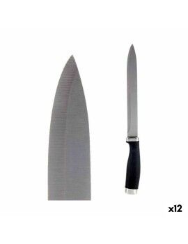 Cuchillo de Cocina 3,5 x 33 x 2 cm Plateado Negro Acero Inoxidable Plástico (12 Unidades)