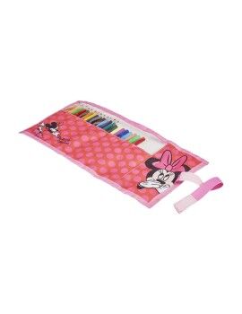 Estojo Escolar com Acessórios Minnie Mouse Cor de Rosa (22 pcs)