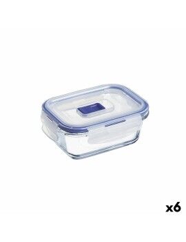 Fiambrera Hermética Luminarc Pure Box Active 380 ml 12 x 9 cm Bicolor Vidrio (6 Unidades)