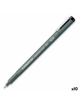 Rotuladores Staedtler Pigment Line Preto (10 Unidades)