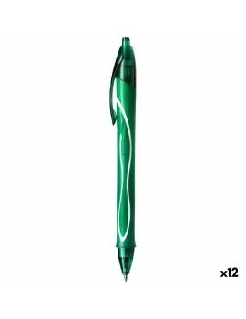 Bolígrafo de gel Bic Gel-Ocity Quick Dry Verde 0,3 mm (12 Unidades)