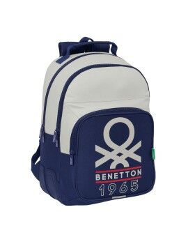 Mochila Escolar Benetton Varsity Cinzento Azul Marinho 32 x 42 x 15 cm