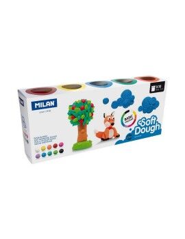 Juego de Plastilina Milan Soft dough 913510B Amarillo Azul Multicolor 85 g Vegetal (10 Unidades)