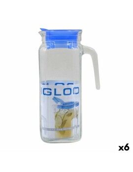 Jarra Borgonovo Igloo Transparente Vidrio Azul 1,2 L (6 Unidades)