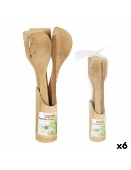 Set de Utensilios para Cocina Privilege Bambú 30 cm (5 Piezas) (6 Unidades)