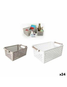 Cesta Multiusos Confortime Madeira 26 x 18,5 x 12 cm (24 Unidades)