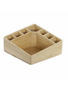 Organizador DKD Home Decor AS-173356 Multicolor Natural Madeira Bambu 14 x 14 x 7 cm