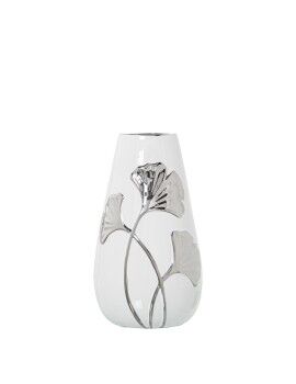 Vaso Alexandra House Living Branco Prateado Cerâmica 14 x 25 cm