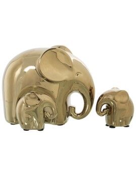 Conjunto de Figuras Alexandra House Living Dourado Cerâmica Elefante (3 Peças)