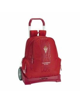 Mochila Escolar con Ruedas Evolution Real Sporting de Gijón Rojo