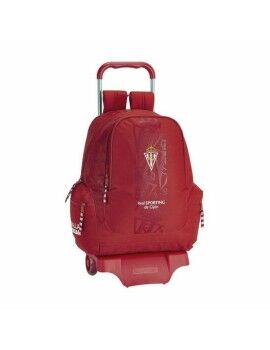 Mochila Escolar com Rodas 905 Real Sporting de Gijón Vermelho