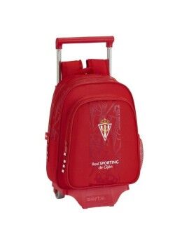 Mochila Escolar com Rodas 705 Real Sporting de Gijón Vermelho