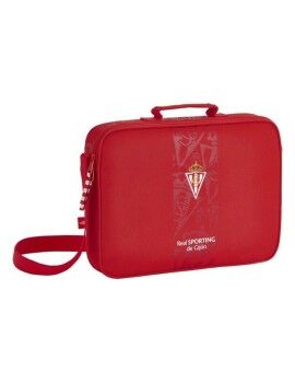 Cartera Escolar Real Sporting de Gijón Rojo (38 x 28 x 6 cm)