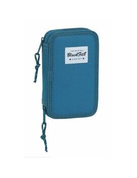 Plumier Doble BlackFit8 M854 Azul 12.5 x 19.5 x 4 cm (28 piezas)