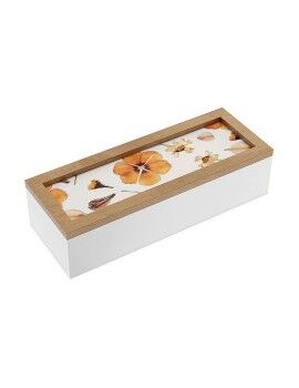 Caixa Decorativa Versa Pétalas Madeira MDF 9 x 6 x 24 cm