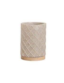 Copo Home ESPRIT Bege Resina Bambu 7,5 x 7,5 x 10 cm