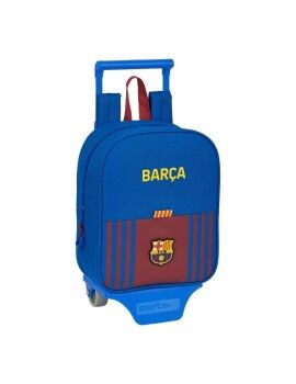 Mochila Escolar com Rodas F.C. Barcelona M280 Grená Azul Marinho