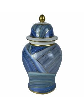 Vaso DKD Home Decor Porcelana Azul Moderno (17 x 17 x 31 cm)