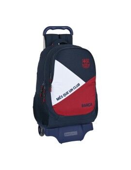 Mochila Escolar com Rodas F.C. Barcelona Corporativa Azul Grená 32 x 44 x 16 cm