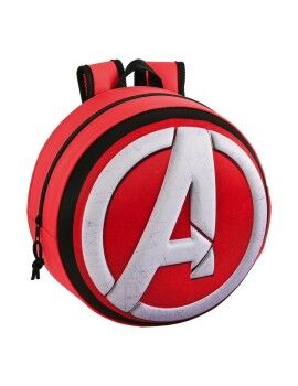 Mochila Escolar 3D The Avengers Rojo Negro Blanco (31 x 31 x 10 cm)