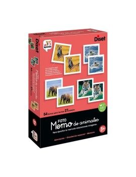 Juego Educativo Diset Memo Photo Animales 54 Piezas