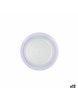 Plato de Postre Quid Kaleido Verde Morado Cerámica 19 cm (12 Unidades)