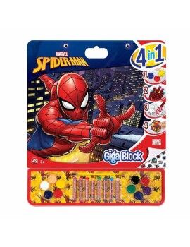 Bloc con Dibujos para Colorear Spider-Man Giga Block 4 en 1 35 x 41 cm