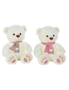 Oso de Peluche DKD Home Decor Rojo Blanco Burdeos Infantil 20 x 20 x 50 cm (2 Unidades)