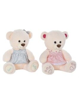 Oso de Peluche DKD Home Decor Beige Rosa Verde Infantil 20 x 20 x 50 cm Oso (2 Unidades)