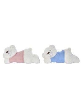 Oso de Peluche DKD Home Decor 70 x 30 x 30 cm Azul Rosa Blanco Infantil (2 Unidades)