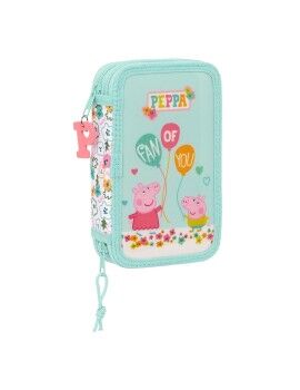 Plumier Doble Peppa Pig Cosy corner Azul (28 piezas)