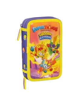 Plumier Doble SuperThings Guardians of Kazoom Amarillo Morado (28 piezas)