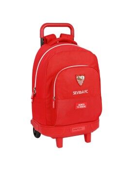 Mochila Escolar con Ruedas Sevilla Fútbol Club Rojo (33 x 45 x 22 cm)