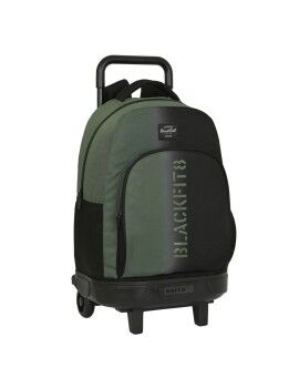 Mochila Escolar com Rodas BlackFit8 Gradient Preto Verde militar (33 x 45 x 22 cm)