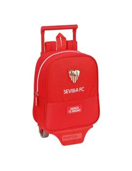 Mochila Escolar con Ruedas Sevilla Fútbol Club Rojo (22 x 27 x 10 cm)