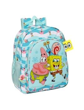 Mochila Escolar Spongebob Stay positive Azul Blanco 32 x 38 x 12 cm