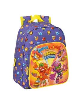 Mochila Escolar SuperThings Guardians of Kazoom Amarelo Roxo 27 x 33 x 10 cm