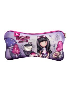 Bolsa Escolar Gorjuss Cheshire cat Roxo (22 x 11.3 x 1 cm)