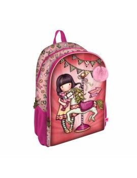 Mochila Escolar Gorjuss Carousel Salmão (31.5 x 40 x 22.5 cm)