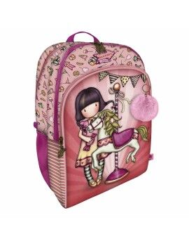 Mochila Escolar Gorjuss Carousel Salmão (34.5 x 43.5 x 22 cm)