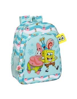 Mochila Escolar Spongebob Stay positive Azul Blanco (33 x 42 x 14 cm)