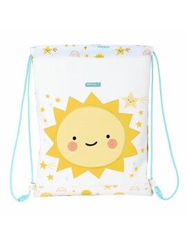 Bolsa Mochila con Cuerdas Safta Solete Amarillo Blanco 26 x 34 x 1 cm