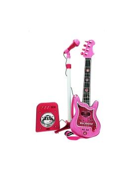 Guitarra Infantil Reig Microfone Cor de Rosa