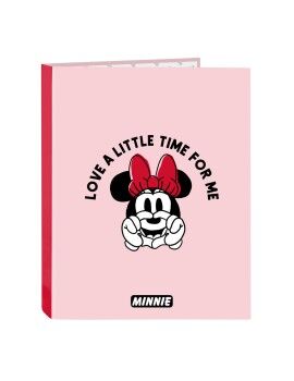 Carpeta de anillas Minnie Mouse Me time Rosa A4 (26.5 x 33 x 4 cm)