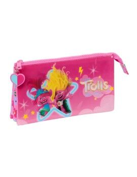 Malas para tudo triplas Trolls Cor de Rosa 22 x 12 x 3 cm